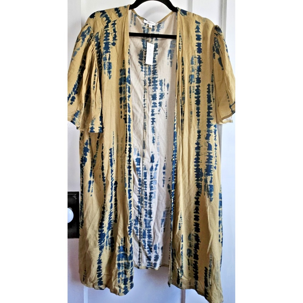maurices woman Sz L short flutter sleeve open front drapey topper summer